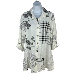 Vintage Concept Womens Button-Up Shirt Size Medium